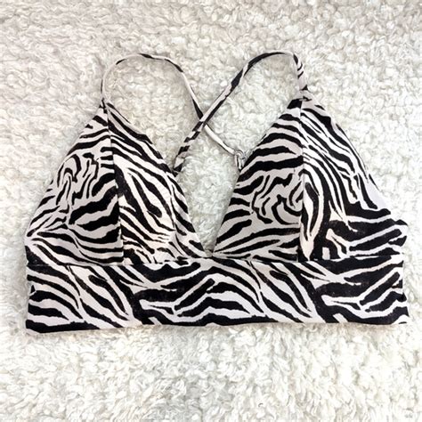 H M Swim Nwt Hm Zebra Print Triangle Bikini Top Poshmark