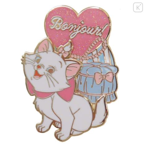 Japan Disney Pin Badge Marie Cat Bonjour Kawaii Limited