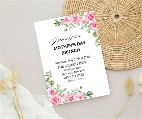 Editable Mother S Day Invitation Mother S Day Brunch Invitation Mothers Day Floral Invitation