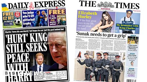 Newspaper headlines: 'Get a grip PM' and King 'seeks peace' with Harry ...