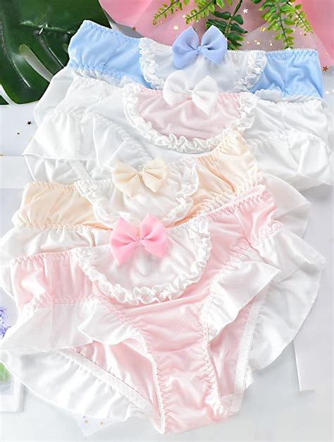 Sweet Milk Silk Mid Waist Bowknot Panties For Women Florashe