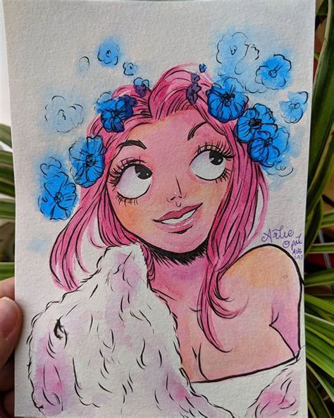 Quick Watercolor Today I Did Usedbandaid Amazing Character Persephone