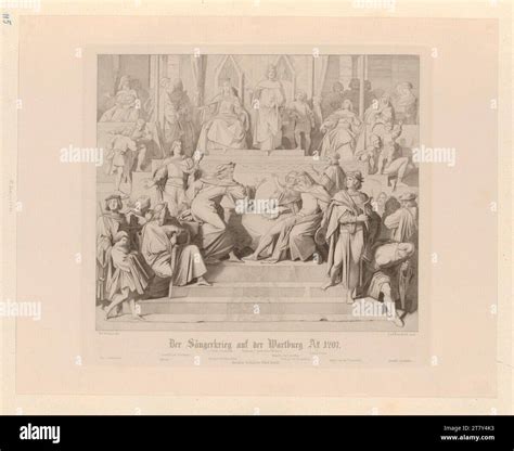 Moritz Von Schwind The Singing War On The Wartburg Lithography 1855