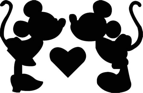 Mickey And Minnie Kissing Silhouette Etsy