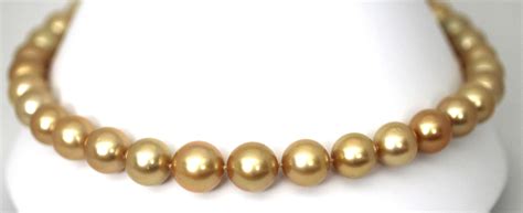 Hakimoto X Mm Natural Color Golden South Sea Pearl Necklace For