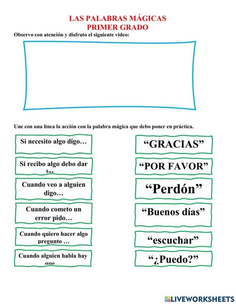 Palabras mágicas worksheet Palabras mágicas Habilidades sociales