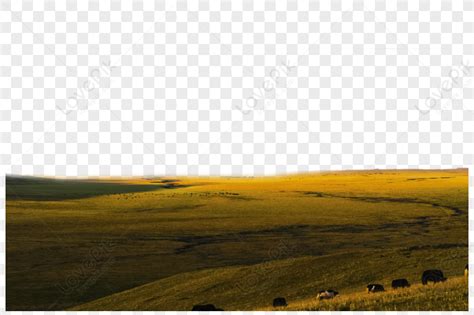 Gannan Grassland Dawn Dark Yellow Grassland Quiet Png Image Free