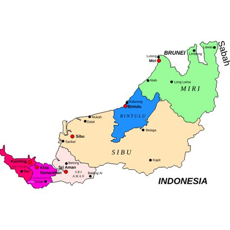 Sarawak District Map