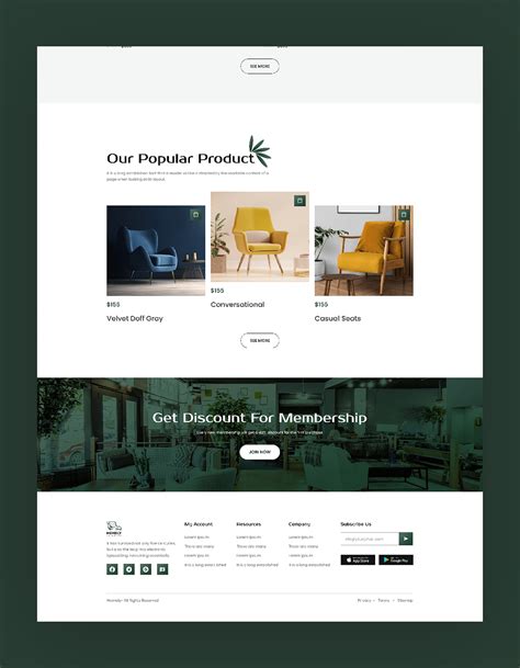 Furniture Store Web Template Home Page On Behance