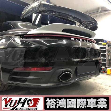 【全台可安裝】適用於保時捷 Porsche 992 升級gt3碳纖維尾翼 工廠直售可客制半碳全碳 乾碳濕碳 蝦皮購物