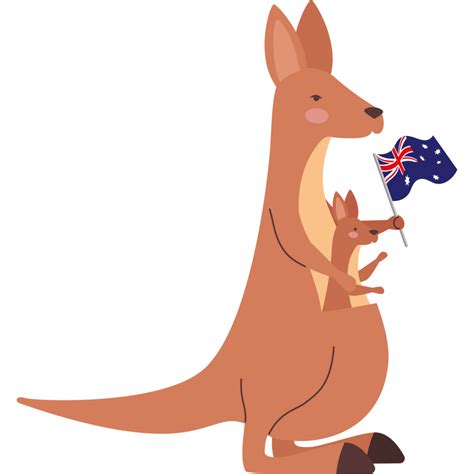 kangaroo with australian flag 24096000 PNG