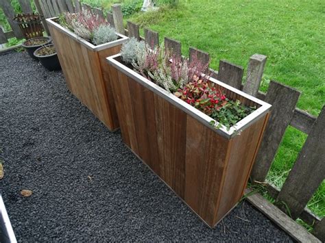 Plantenbak Hout Staal Tuinwaardig