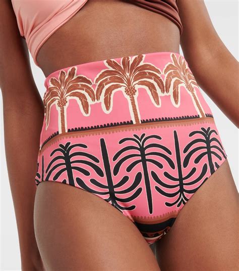 Printed High Rise Bikini Bottoms In Pink Johanna Ortiz Mytheresa