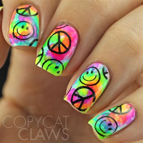 Copycat Claws: Tie Dye Nails With Stamping