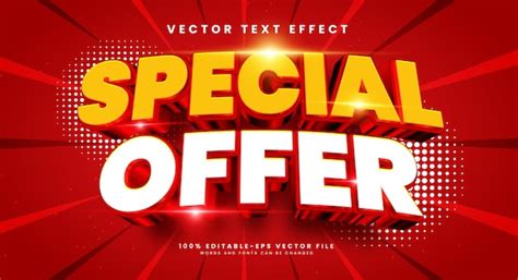 Premium Vector Special Offer 3d Editable Vector Text Style Effect