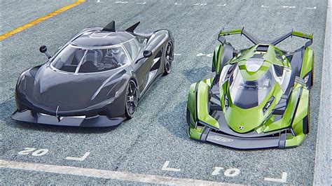 Koenigsegg Jesko Absolut Vs Lamborghini V Vision Gt Drag Race Youtube