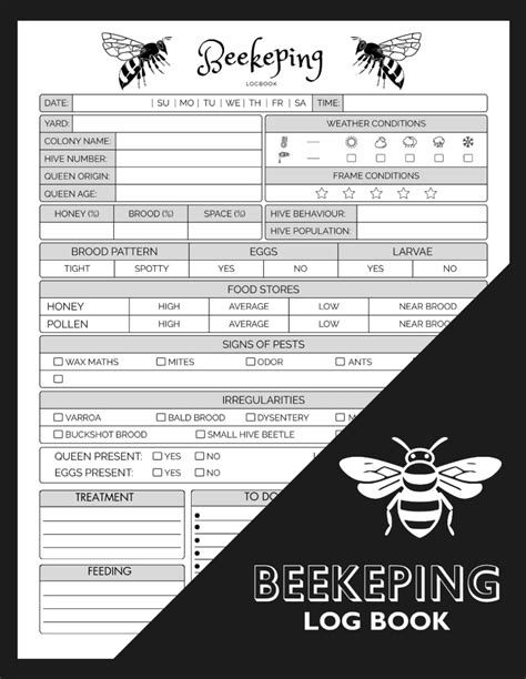 Beekeeping Log Book Beehive Logbook Bee Journal Notebook With Apiary Inspections