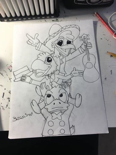 Three Caballeros Test Drawing Disney Amino