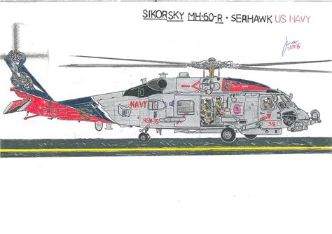 Sikorsky Mh-60r Seahawk Drawing by Sergio Rodrigues - Pixels