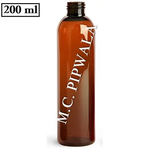 200 Ml Amber Round Pet Cosmetic Bottle Neck Size 24 Mm Mcpipwala