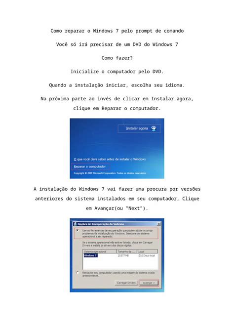 Docx Como Reparar O Windows Pelo Prompt De Comando Dokumen Tips