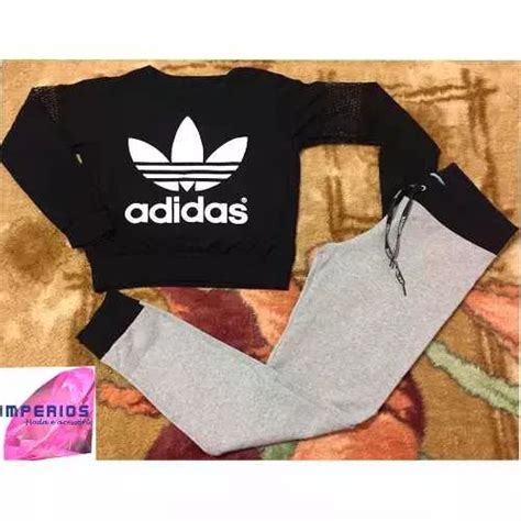 Conjunto Feminino Adidas Cropped Blusa Manga Longa E Calça R 45 99