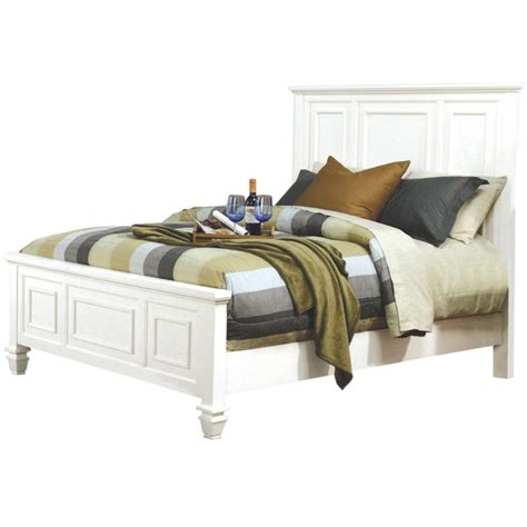 Sandy Beach Eastern Panel Bed High Headboard White King 201301KE By