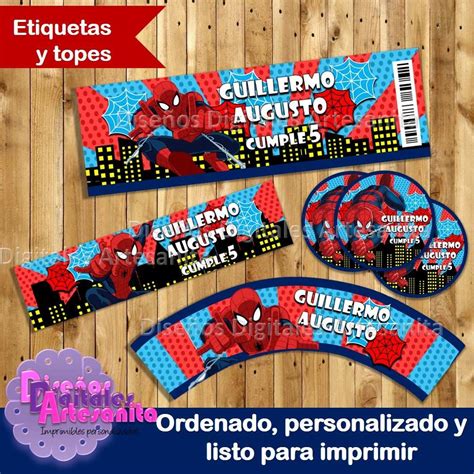 Kit Imprimible Spiderman Hombre Araña Personalizado Bs 150 000 00 en