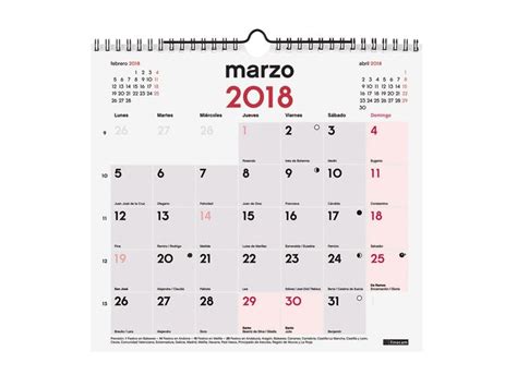 Finocam Neutro Calendario De Pared Para Escribir Espa Ol X