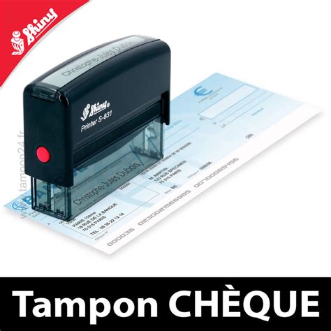 Tampon spécial Chèque Cachet encreur personnalisé 70x10mm 1 2 lignes