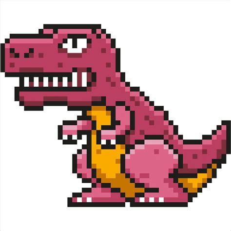 Coloriage Et Illustration D Un T Rex Un Dinosaure En Pixel Art Voici