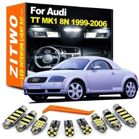 ZITWO 10Pcs Canbus Car LED Interior Map Dome Light Kit For Audi TT TTS