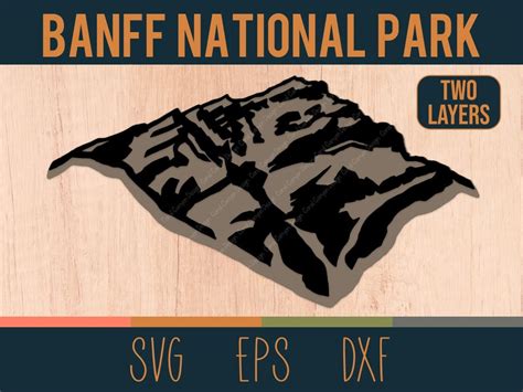 Layered Banff National Park Svg Outline Digital Cut File Etsy