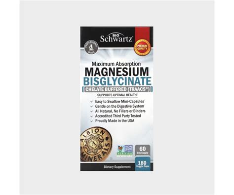 Magnésium Bisglycinate Absorption Maximale 180 Veg Capsules BioSchwartz