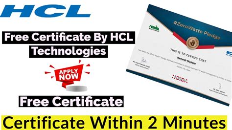 Free Certificate By HCL Technologies Free Certificate Free