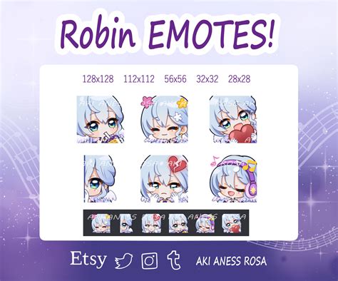 Robin Emote for Twitch, Discord, Youtube Streamer Honkai Star Rail Emotes / Emojis - Etsy