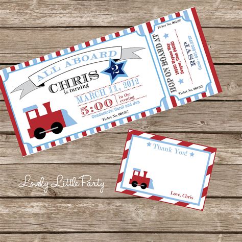 Train Birthday Invitation Kit Diy Printable Invite And Thank