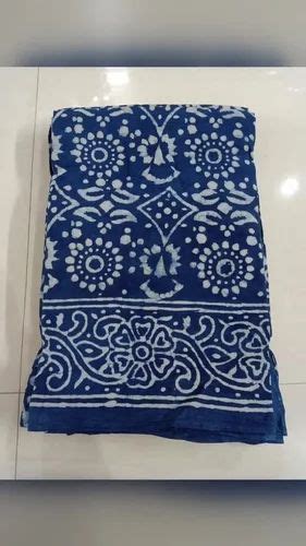 Indian Hand Block Printed Cotton Fabric Blue At Rs Meter In