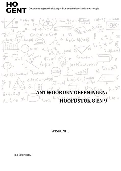 H Oplossingen Wiskunde Wiskunde Ing Emily Deleu Antwoorden