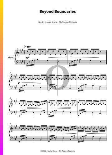 Beyond Boundaries Hauke Kranz Tastenflüsterin Piano Sheet Music