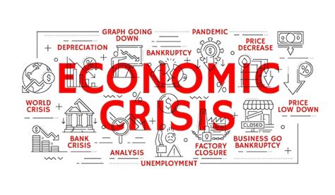 Premium Vector Economic Crisis Icons Of Global Financial Downturn