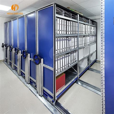 Easy Operate Metal Movable Mobile Shelving Mobile Steel File Compactor