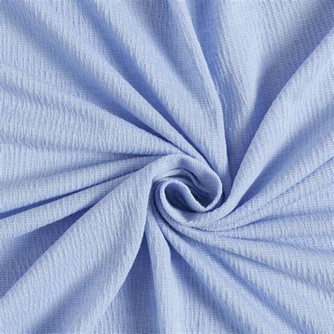 Crinkle Jersey Plain Light Blue Jersey Fabricsfavorable Buying At