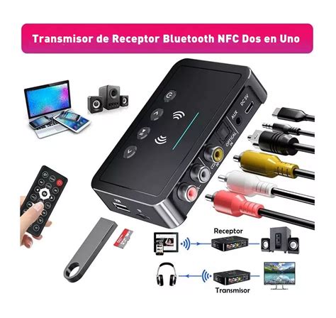 Transmisor Receptor Audio Est Reo Adaptador Bluetooth Negro