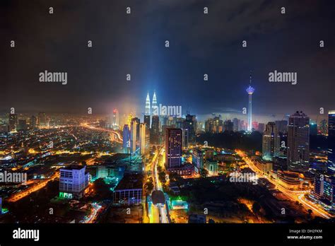 Kuala Lumpur skyline at night Stock Photo - Alamy