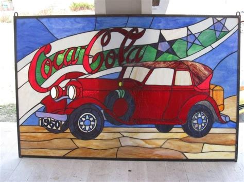 coca cola stained glass panel | Collectors Weekly