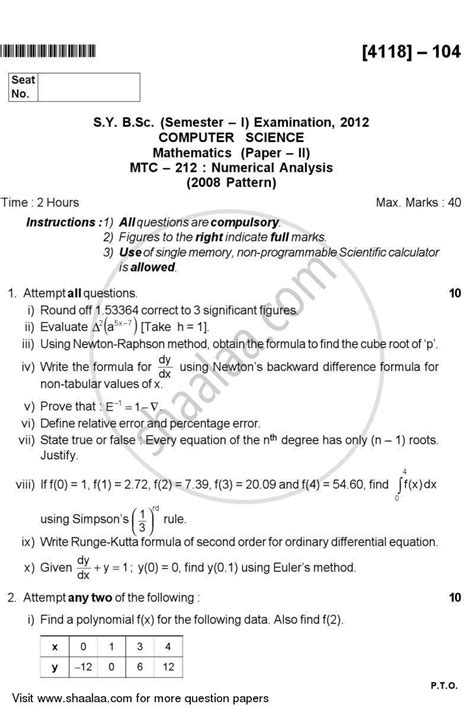 Application Of Numerical Analysis In Computer Science