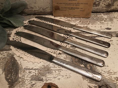 Tudor Stainless Flatware Knives Set Of Five Etsy