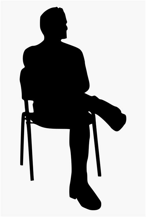 Person Sitting In Chair Silhouette, HD Png Download - kindpng