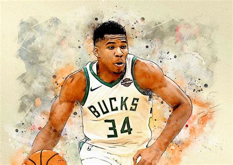 Giannis Antetokounmpo The Greek Freak Painting By John Farr Fine Art